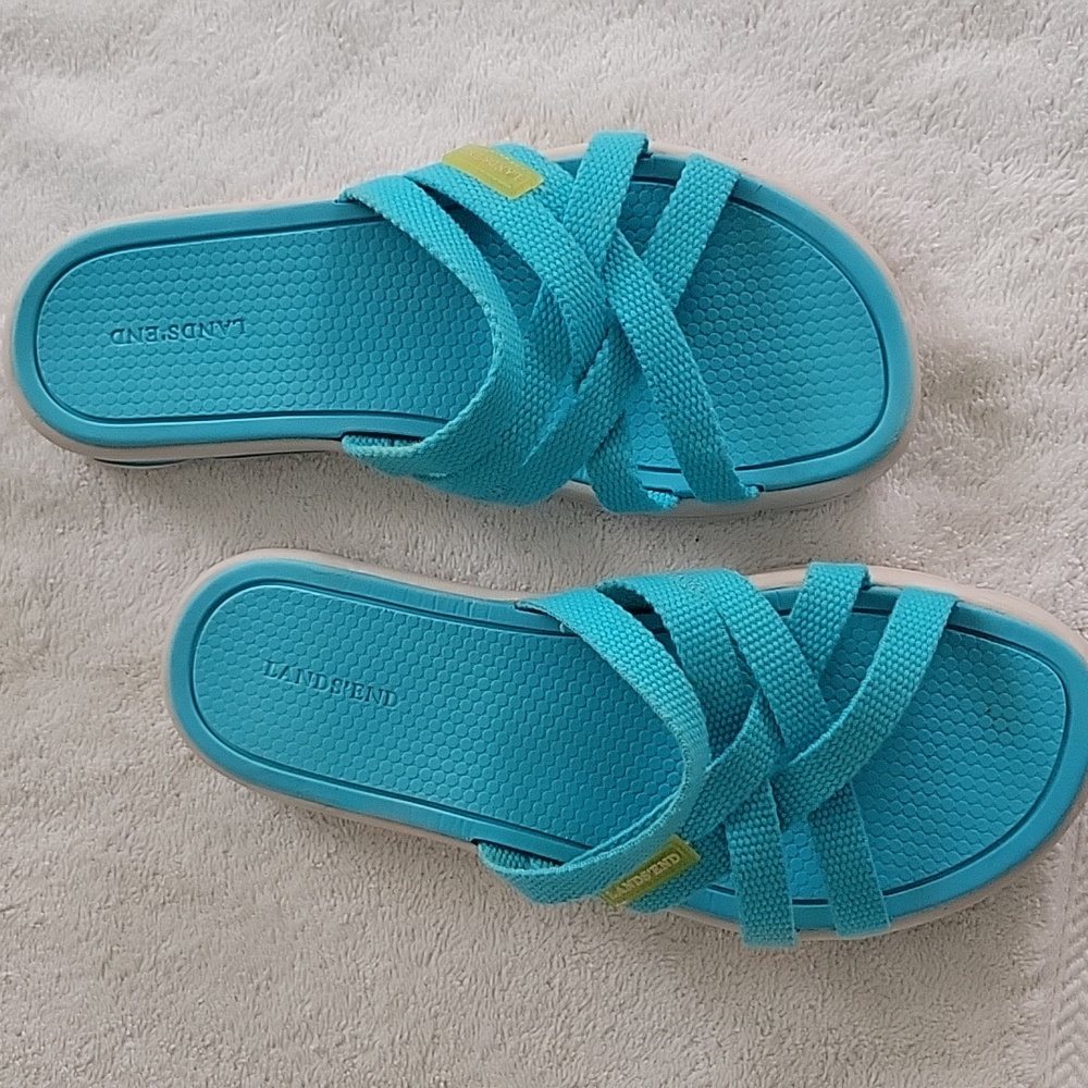 Lands End Women's Blue Sandals. Size 7. Minimal Wear